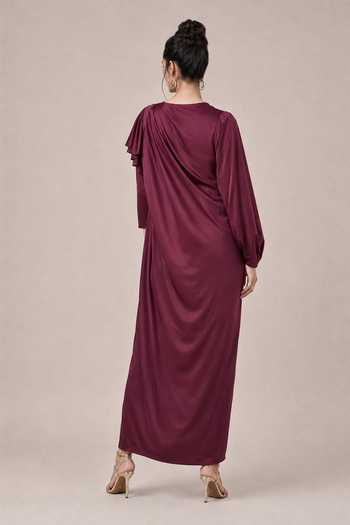 NA-KA Cowl Frill Neck Gown 