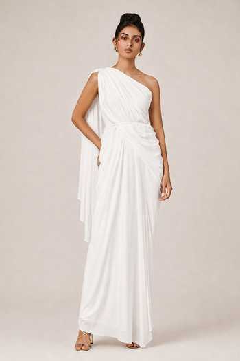 NA-KA One Shoulder Gathered Gown With Belt 