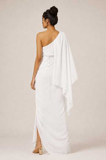 NA-KA One Shoulder Gathered Gown With Belt 