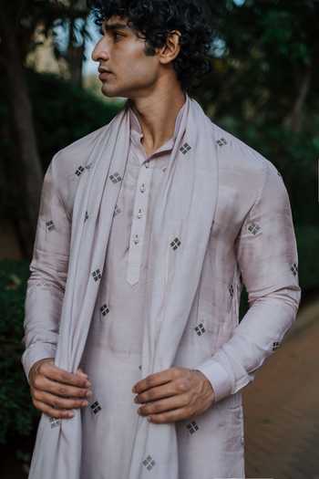 Un-Cuffed Purple Silk, Muslin, Cotton Embroidered Kurta Set Online at Aza Fashions Un-Cuffed_Purple Silk, Muslin, Cotton Embroidered Kurta Set _Online_at_Aza_Fashions