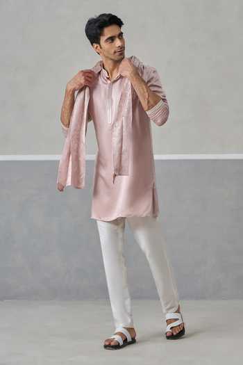 Un-Cuffed Thread Embroidered Kurta Set 