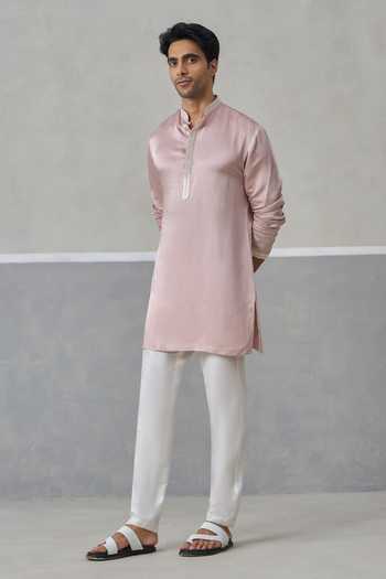 Un-Cuffed Thread Embroidered Kurta Set 