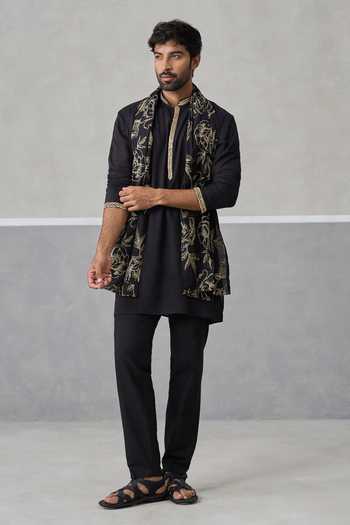 Un-Cuffed Placement Embroidered Kurta Set 