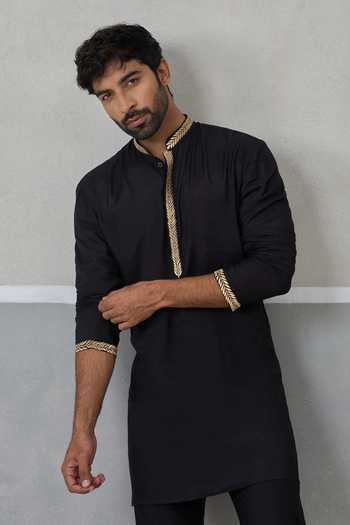 Un-Cuffed Placement Embroidered Kurta Set 