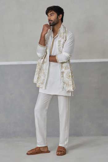 Un-Cuffed Linen Silk Kurta Set 
