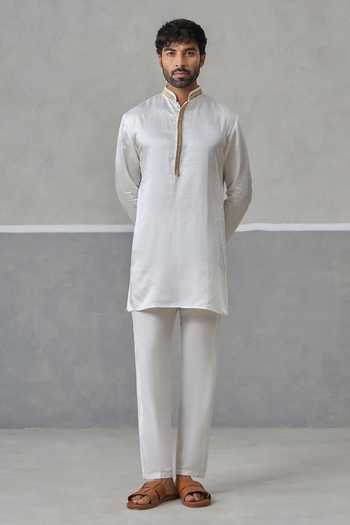 Un-Cuffed Linen Silk Kurta Set 