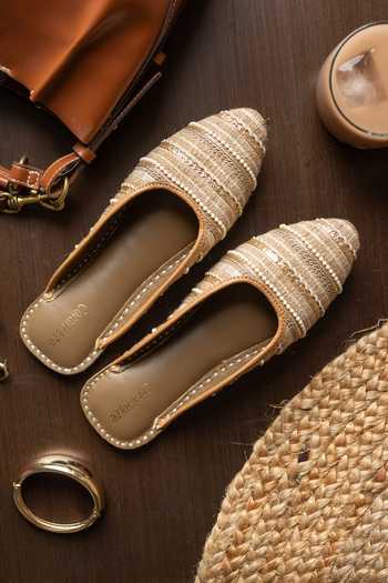 Coral Haze Chai Latte Open Back Jute Juttis 