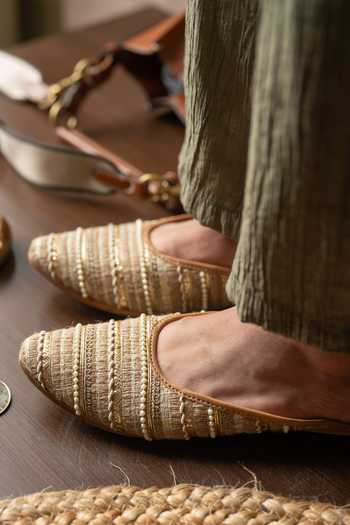 Coral Haze Chai Latte Open Back Jute Juttis 