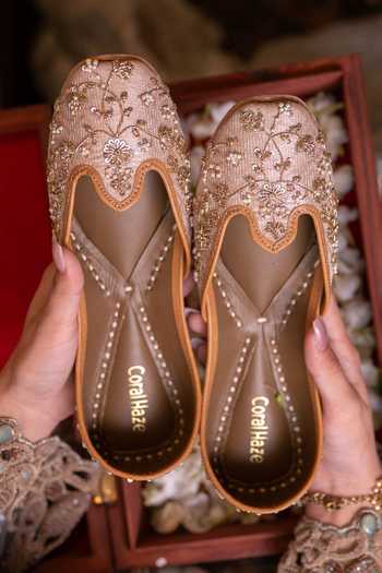 Coral Haze Zareen Hand Embroidered Juttis 