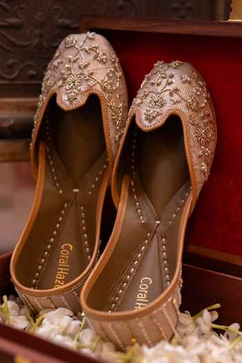 Coral Haze Zareen Hand Embroidered Juttis 