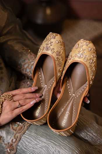 Coral Haze Asharfi Hand Embroidered Juttis 