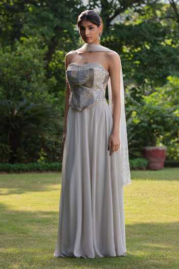 Bohame Luna Embroidered Corset Skirt Set 