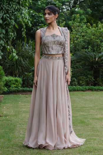 Bohame Aurora Embroidered Corset Lehenga Set