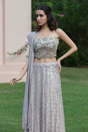 Bohame Amoura Embroidered Corset Skirt Set