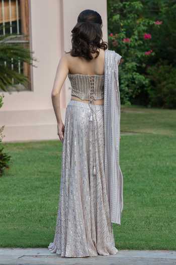 Bohame Amoura Embroidered Corset Skirt Set