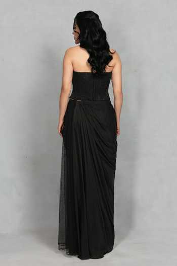 Bohame Aira Embroidered Blouse & Draped Skirt Set