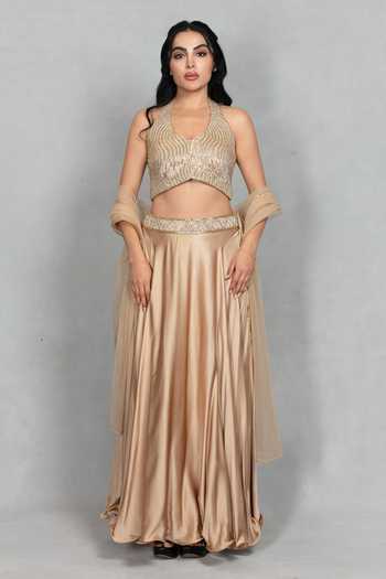 Bohame Leher Embroidered Blouse Lehenga Set