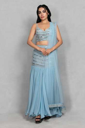 Bohame Rajasi Embroidered Blouse Skirt Set