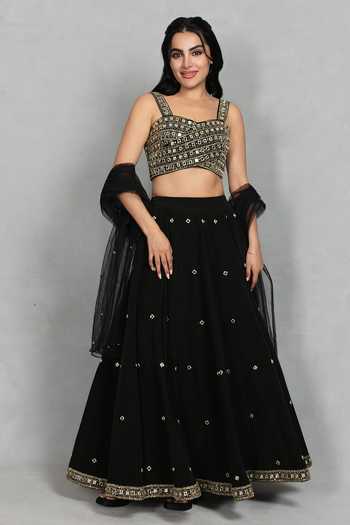 Bohame Nazneen Mirror Embroidered Lehenga Set