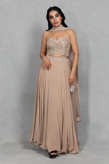 Bohame Gulnaar Embroidered Corset Lehenga Set