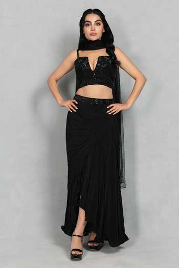 Bohame Aks Embroidered Blouse Skirt Set