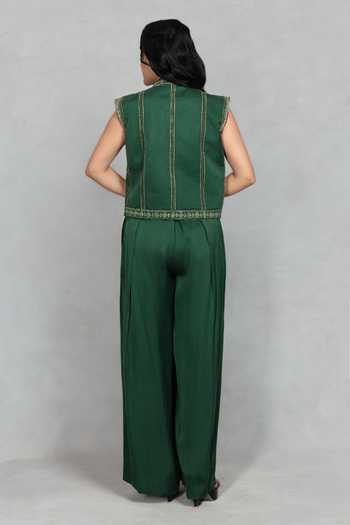 Bohame Saaz Crop Jacket & Flared Pant Set