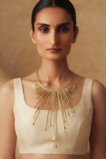 Zaza By Somya Radiant Fringe Statement Necklace 