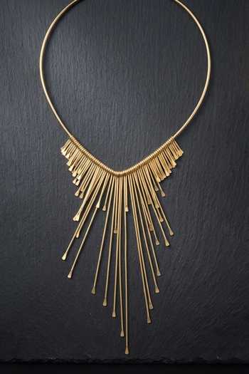 Zaza By Somya Radiant Fringe Statement Necklace 