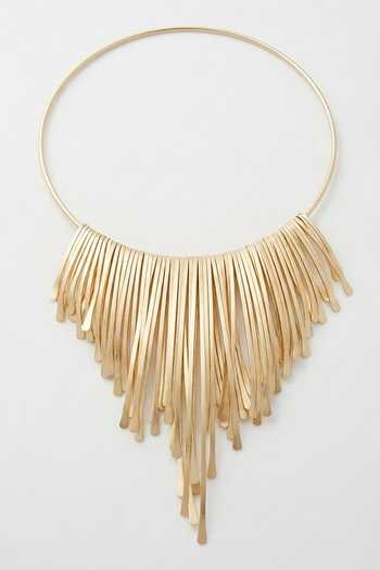 Zaza By Somya Fringe Bib Necklace 