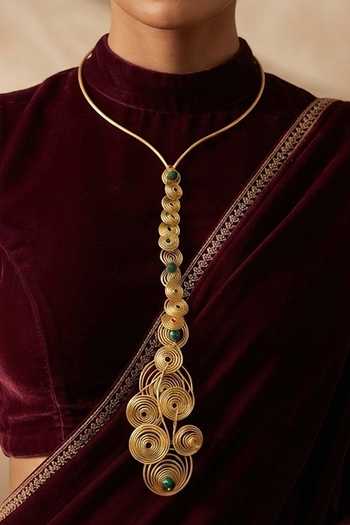 Zaza By Somya Spiral Cascade Lariat Necklace 