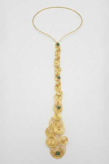 Zaza By Somya Spiral Cascade Lariat Necklace 