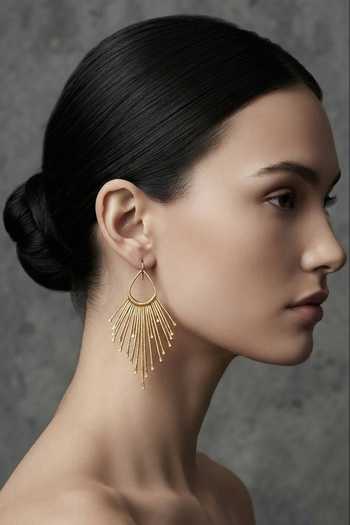 Zaza By Somya Brushed Gold Wide Hoop Earrings 