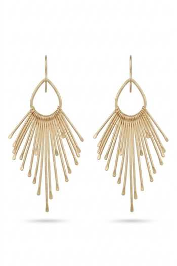 Zaza By Somya Brushed Gold Wide Hoop Earrings 
