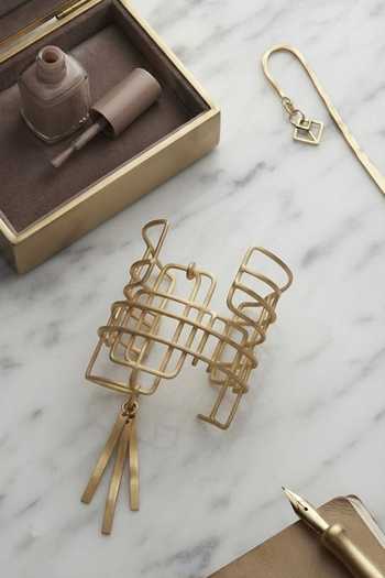 Zaza By Somya Geometric Wire Cage Cuff Bracelet 