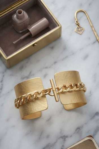 Zaza By Somya Chain-Link Hinged Cuff Bracelet 