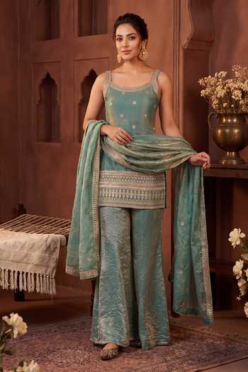 Khwaab By Sanjana Lakhani Sleeveless Kurta Palazzo Set 