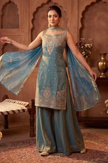 Khwaab By Sanjana Lakhani Embroidered Kurta Sharara Set 