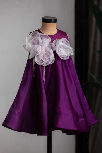 Lil Angels Floral Applique Work Dress 