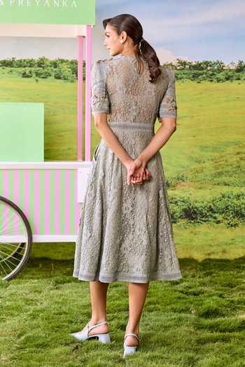 Parul And Preyanka Blaire Teal A-Line Dress 