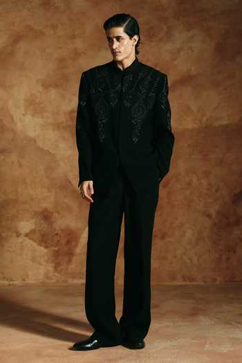 Aman Takyar Tonal Embroidered Bandhgala & Pant Set