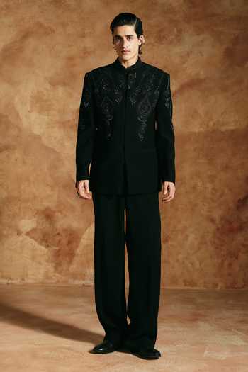 Aman Takyar Tonal Embroidered Bandhgala & Pant Set