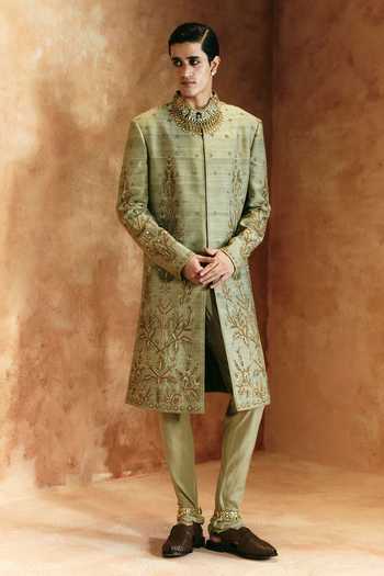 Aman Takyar Thread Embroidered Sherwani Set