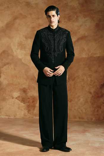 Aman Takyar Tonal Embroidered Bandhgala Set