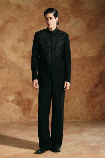 Aman Takyar Tonal Embroidered Bandhgala Set