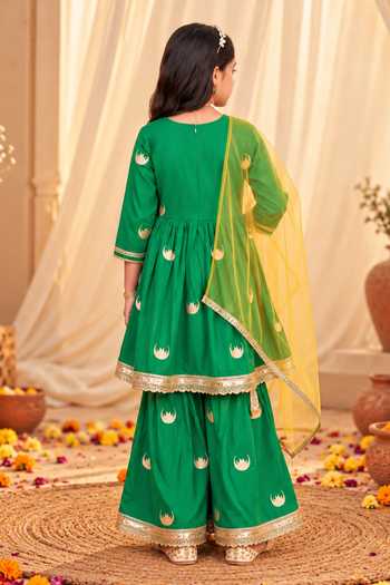 Petite Pomme Printed A-Line Kurta Sharara Set