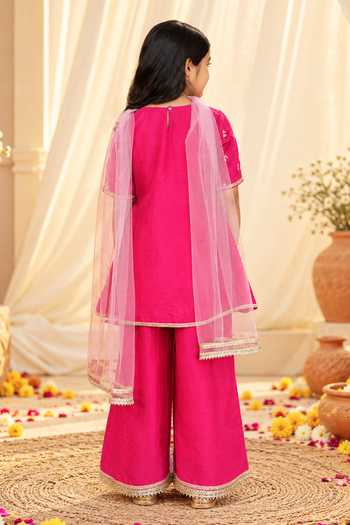 Petite Pomme Embroidered Angarkha Palazzo Set