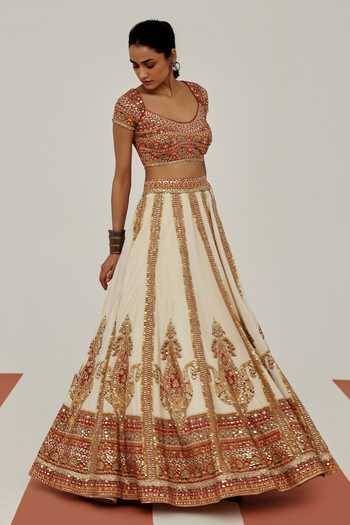 Buy Basanti Kapde Aur Koffee Multi Color Crepe Scoop Neck Sienna Royale Embroidered Lehenga Set Online at Aza Fashions Buy_Basanti Kapde Aur Koffee_Multi Color Crepe Scoop Neck Sienna Royale Embroidered Lehenga Set _Online_at_Aza_Fashions