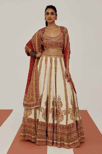 Basanti Kapde Aur Koffee Sienna Royale Embroidered Lehenga Set