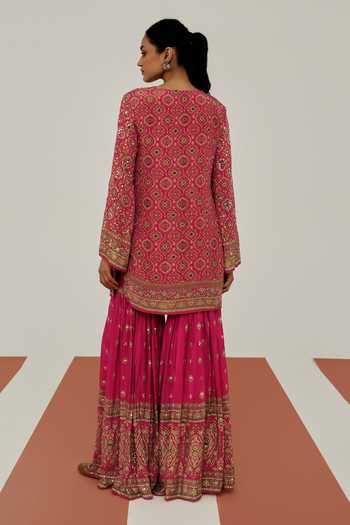 Basanti Kapde Aur Koffee The Archival Pink Kurta Sharara Set 