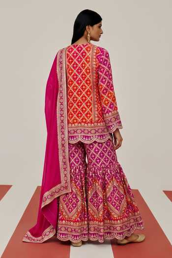 Basanti Kapde Aur Koffee The Amber Prism Printed Kurta Sharara Set